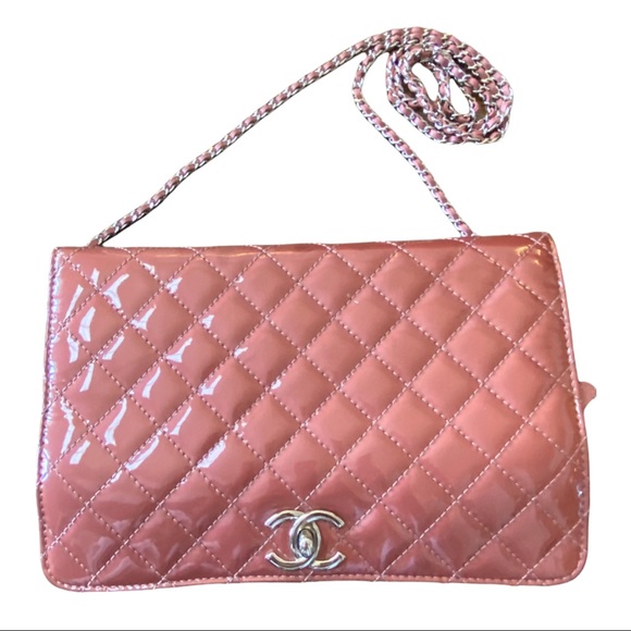CHANEL Handbags - Chanel patent leather pink  purse